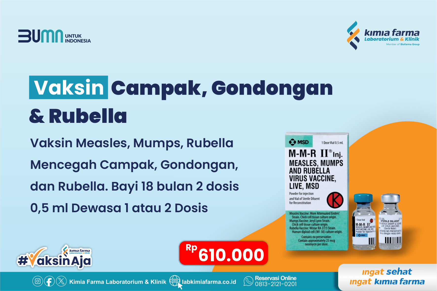 Vaksin Campak, Gondongan & Rubella (MMR) – Kimia Farma Laboratorium ...